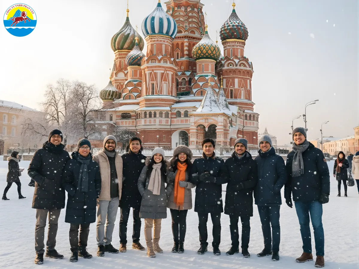 các đoàn khách tham quan ở nga