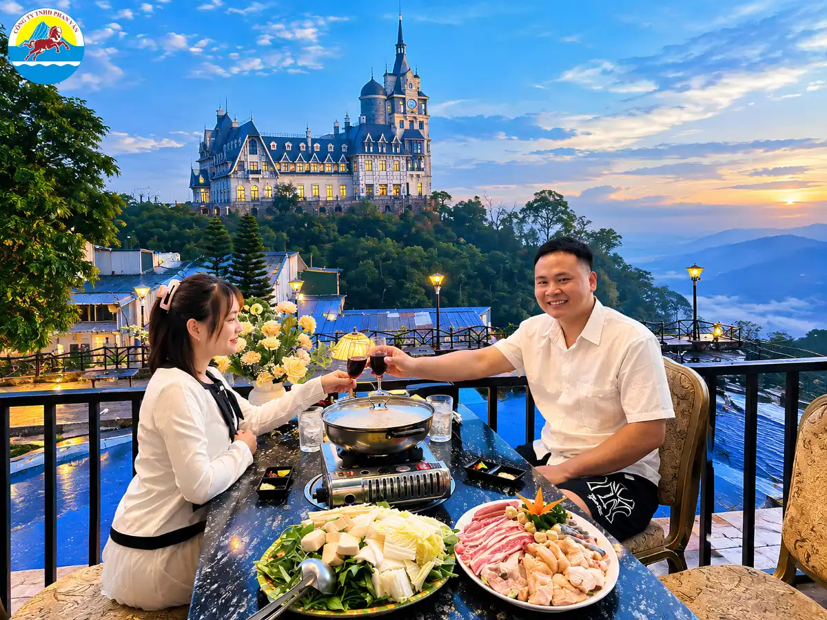 Ăn lẩu gà đồi và đồ nướng phố núi