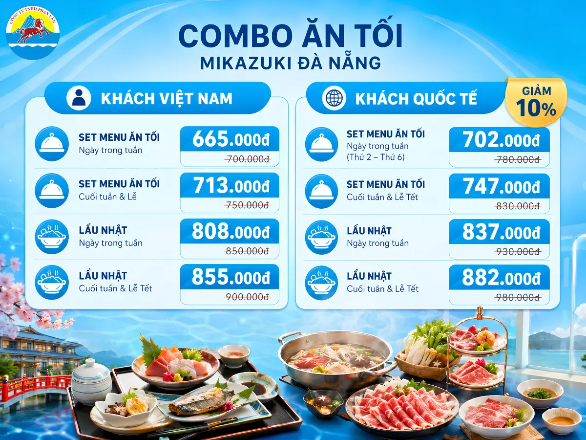 Các gói Siêu Combo phù hợp với khách muốn trải nghiệm ẩm thực Nhật
