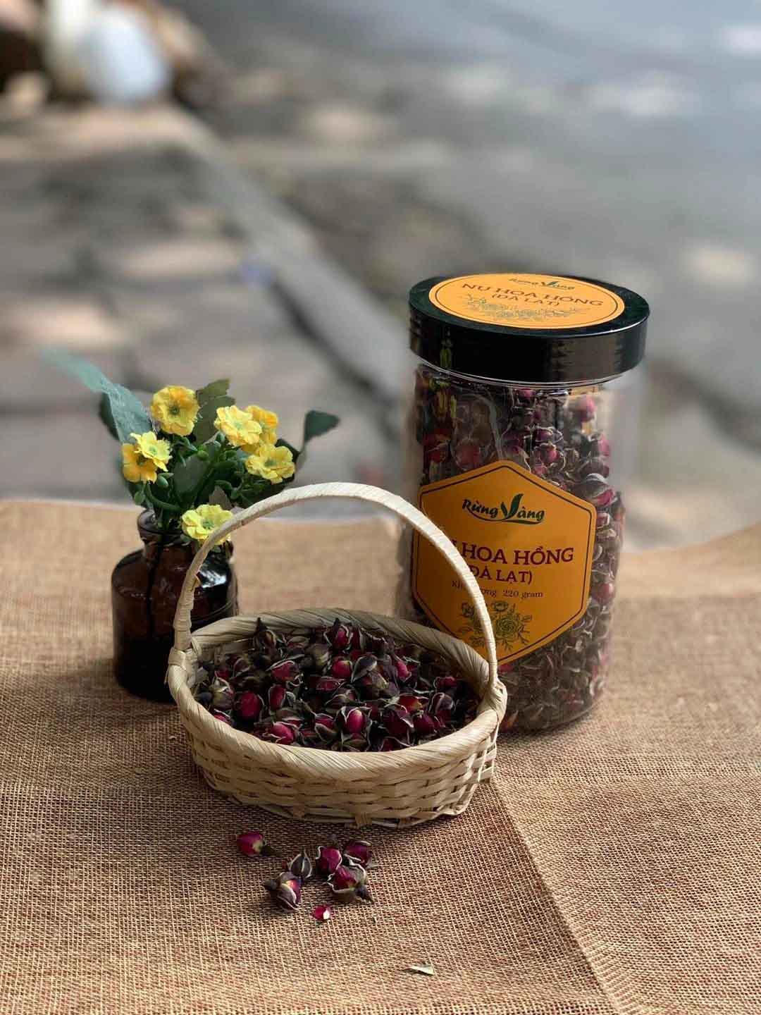 Trà nụ hoa hông Đà Lạt khô sấy khô