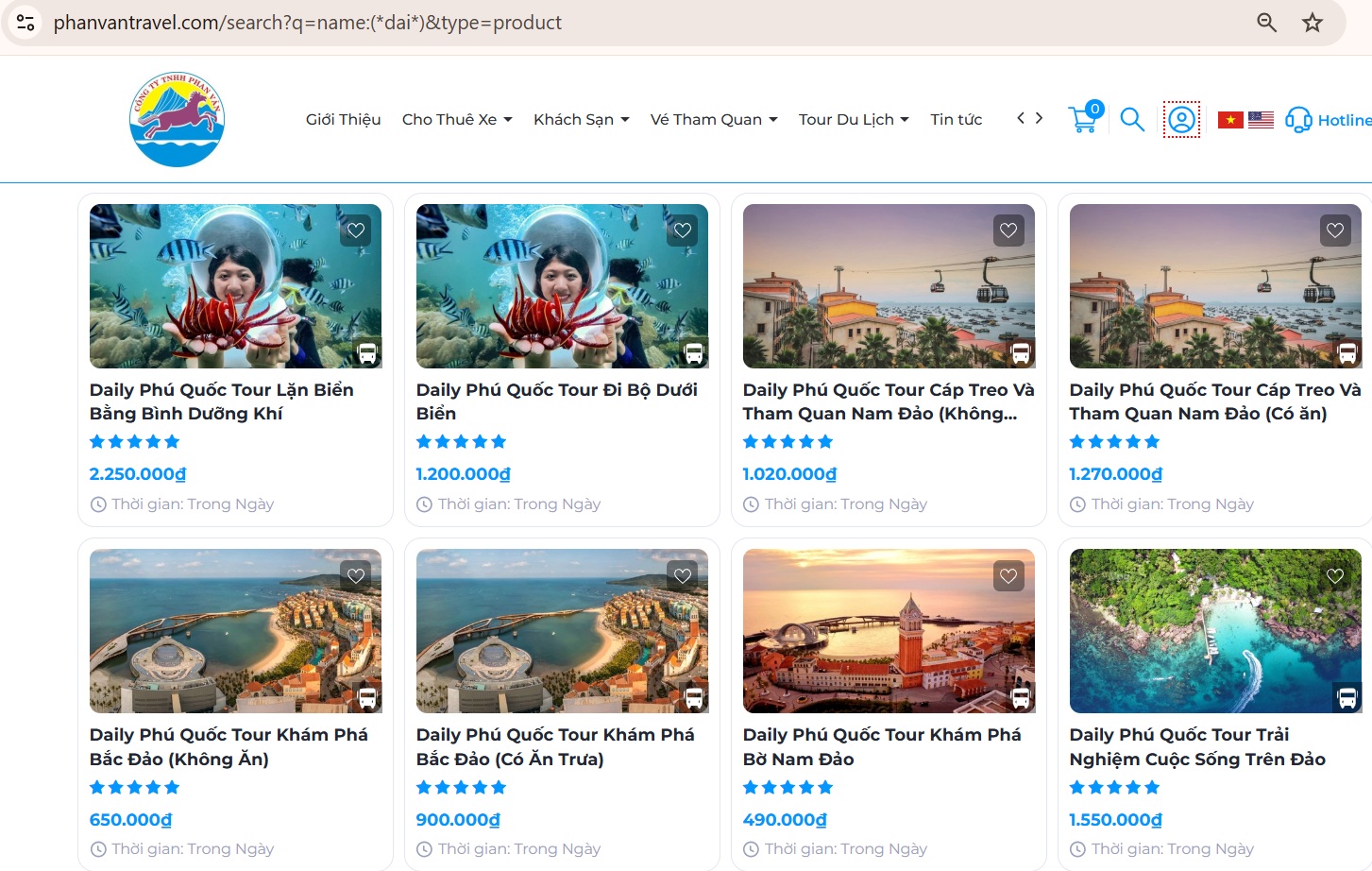 Đặt tour du lịch trên hệ thống website chính thức của Phan Văn