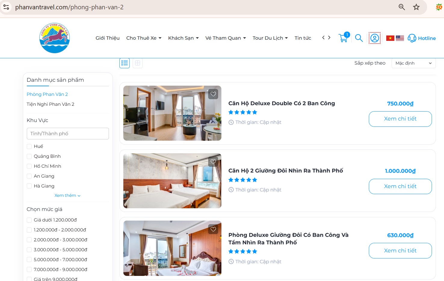 Website đặt phòng khách sạn