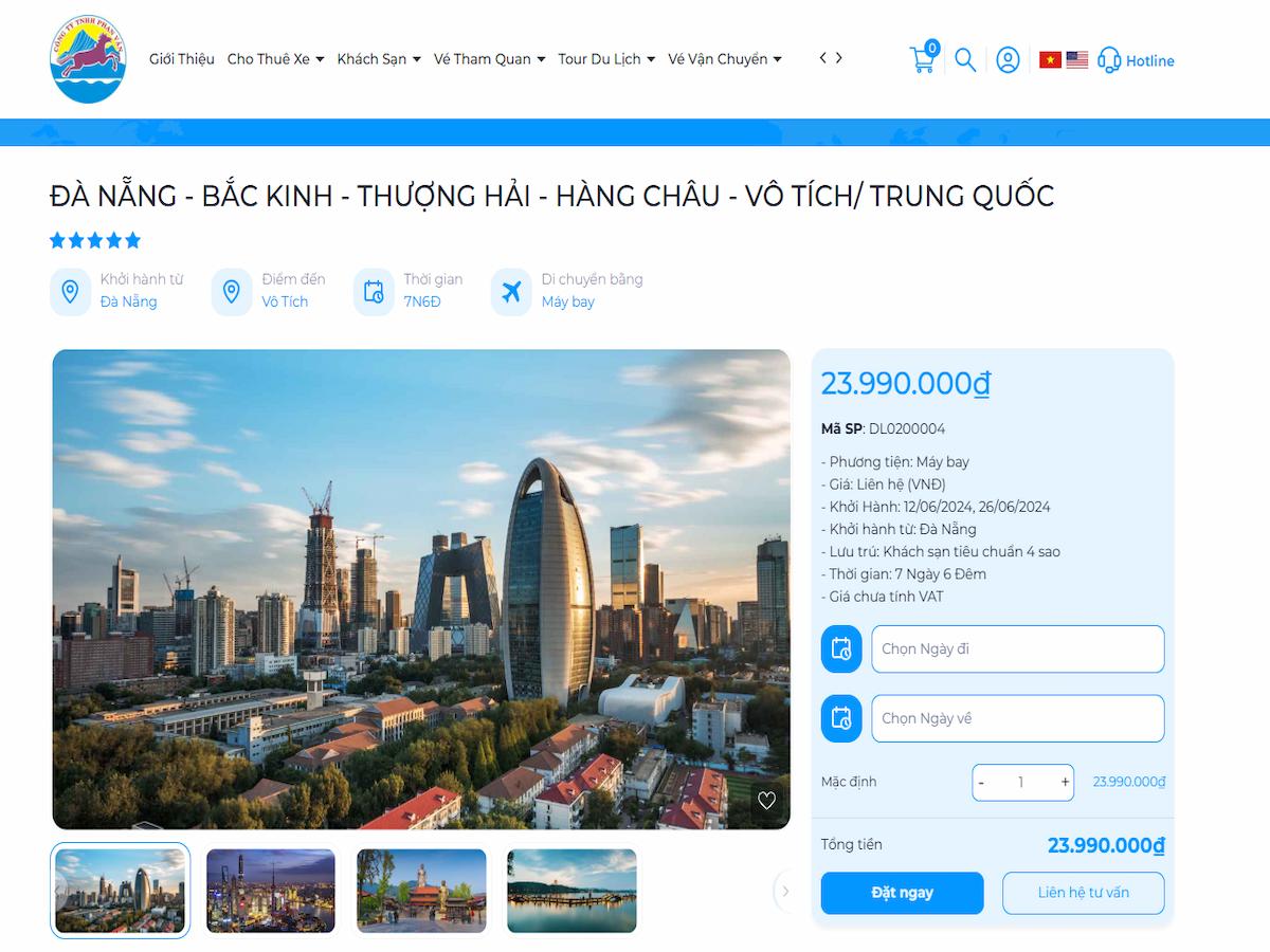 ĐÀ NẴNG - BẮC KINH - THƯỢNG HẢI - HÀNG CHÂU - VÔ TÍCH (TRUNG QUỐC)
