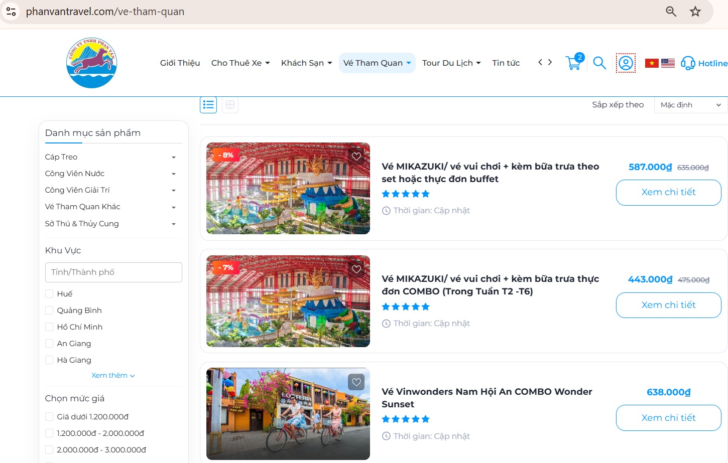 Đặt vé trực tuyến tại Phan Văn Travel
