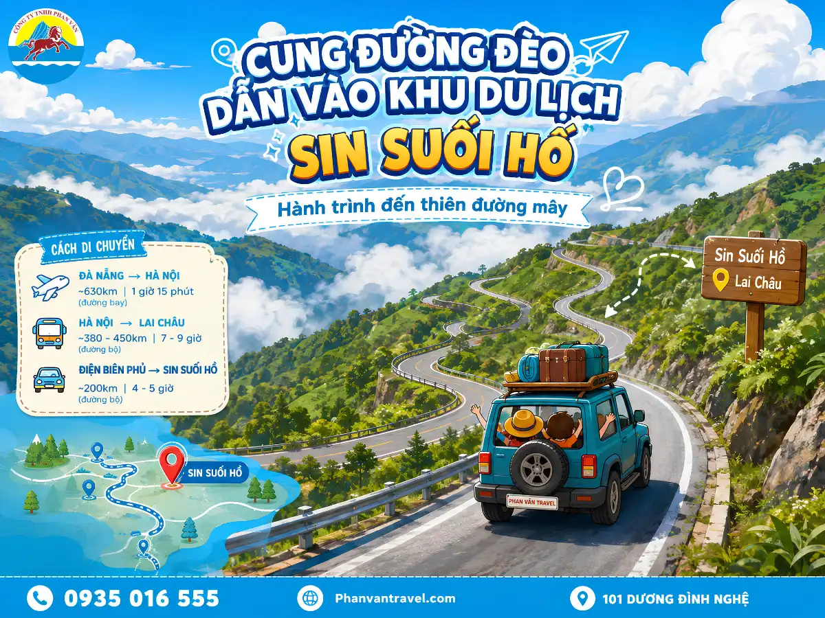 Cung đường đèo dẫn vào khu du lịch Sin Suối Hồ