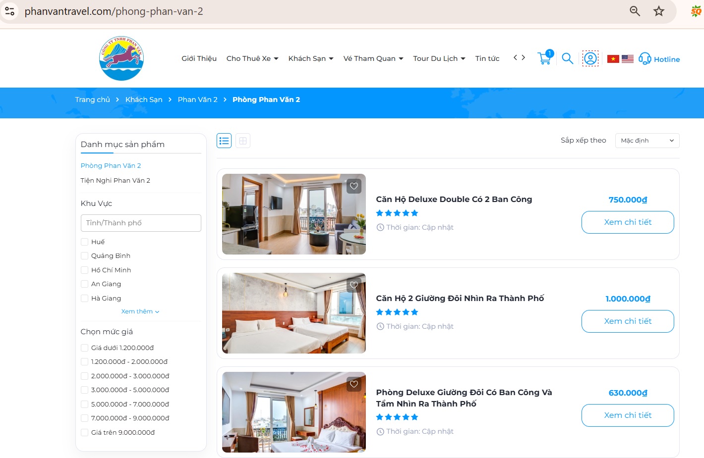 Website đặt phòng trực tuyến