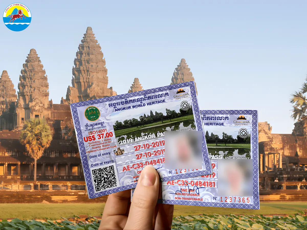 Vé tham quan được phát hành bởi Angkor Enterprise