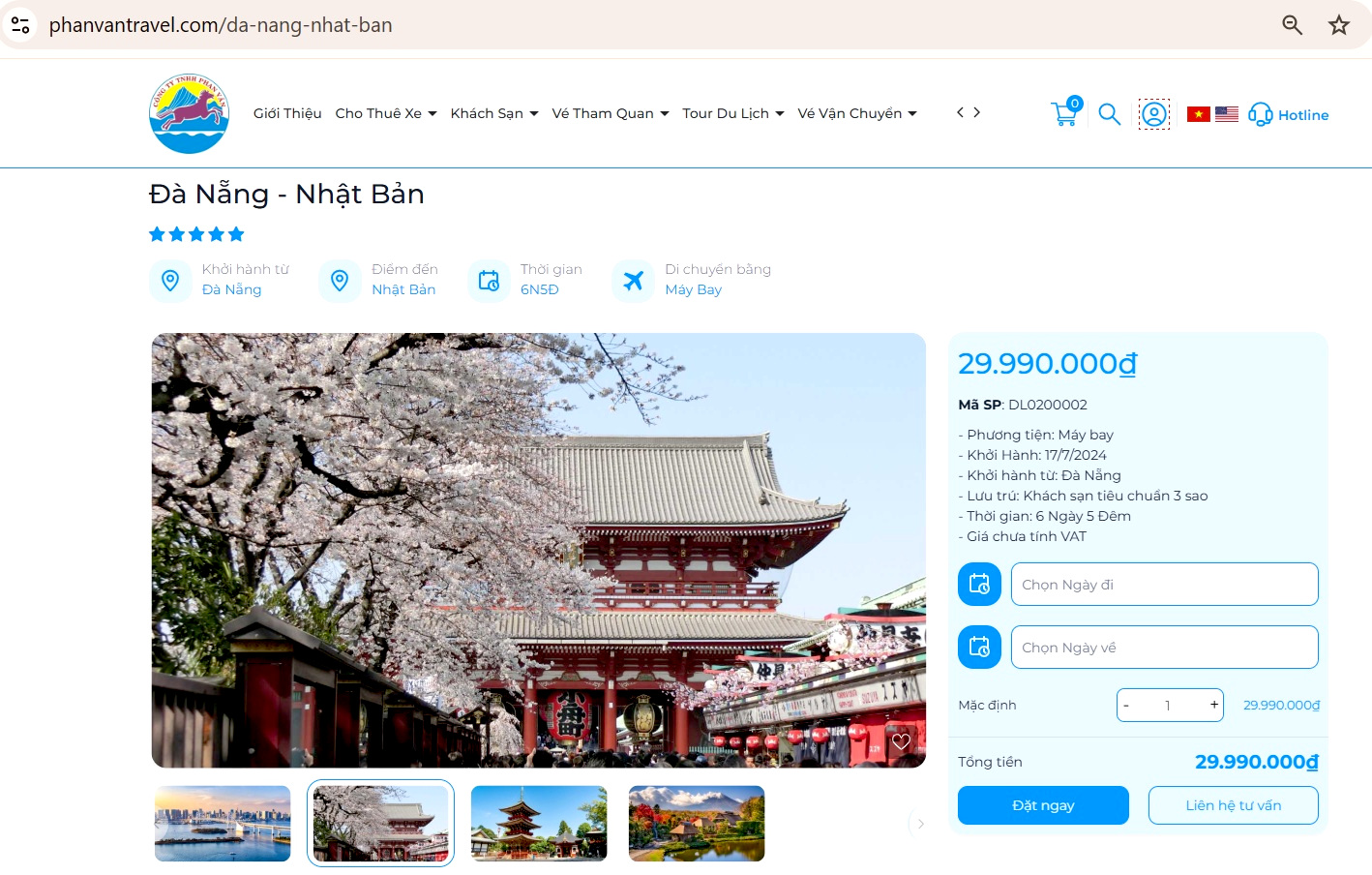 Đặt tour Đà Nẵng - Nhật Bản giá rẻ tại Phan Văn Travel