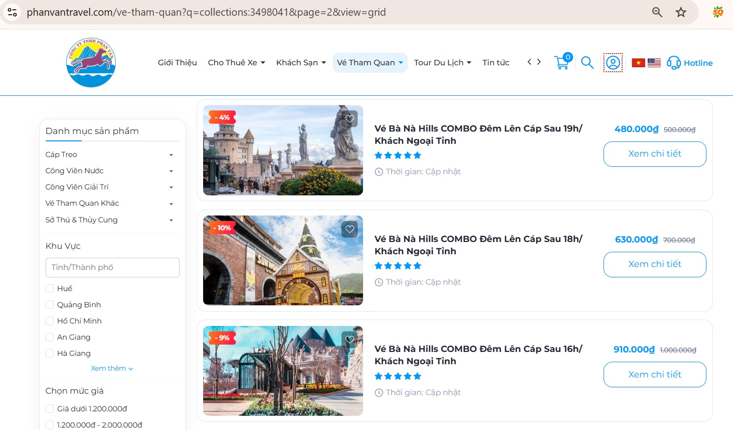 Đặt vé tham quan tại website Phan Văn