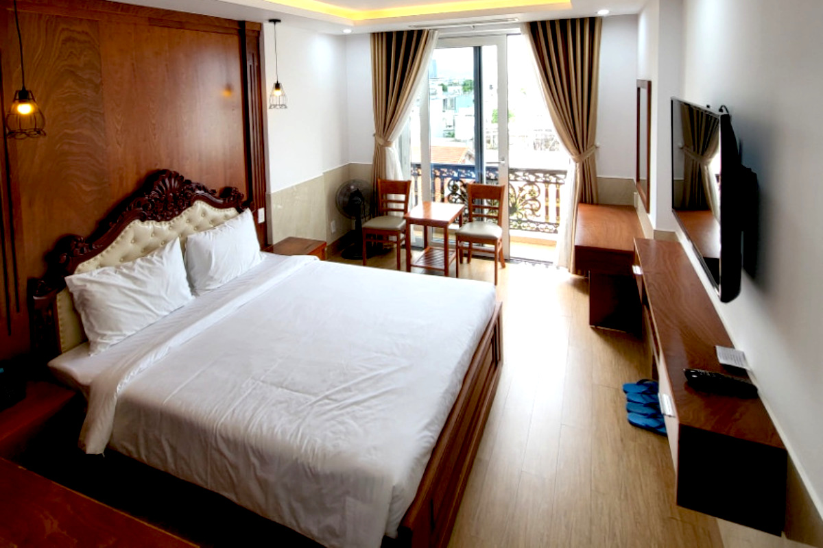 Phòng nghỉ đơn giản nhưng không kém phần sang trọng