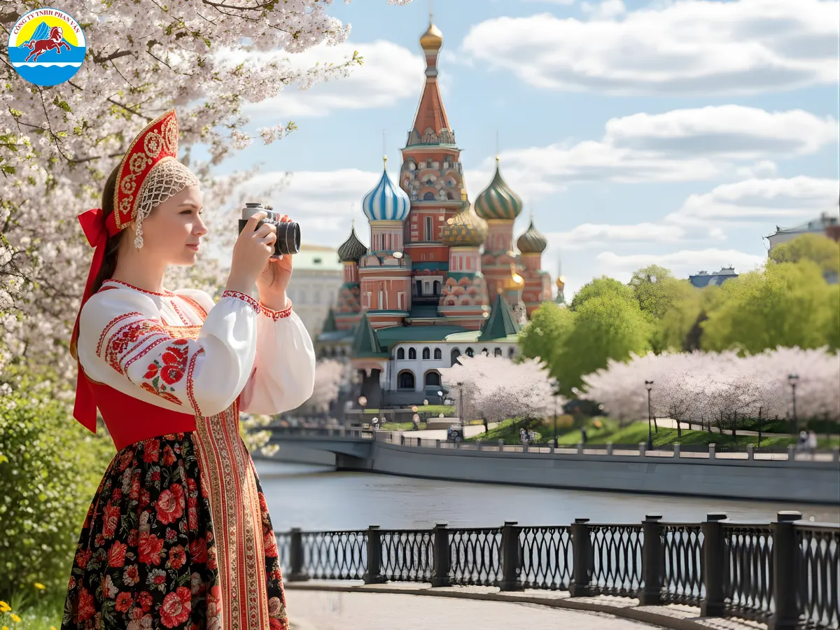 Nhiệt độ mùa xuân nước Nga​ dao động từ -5°C đến 20°C