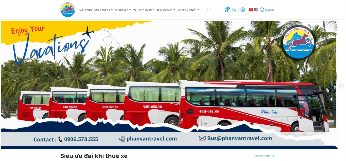 Săn khuyến mãi trên Website nhà xe Phan Văn