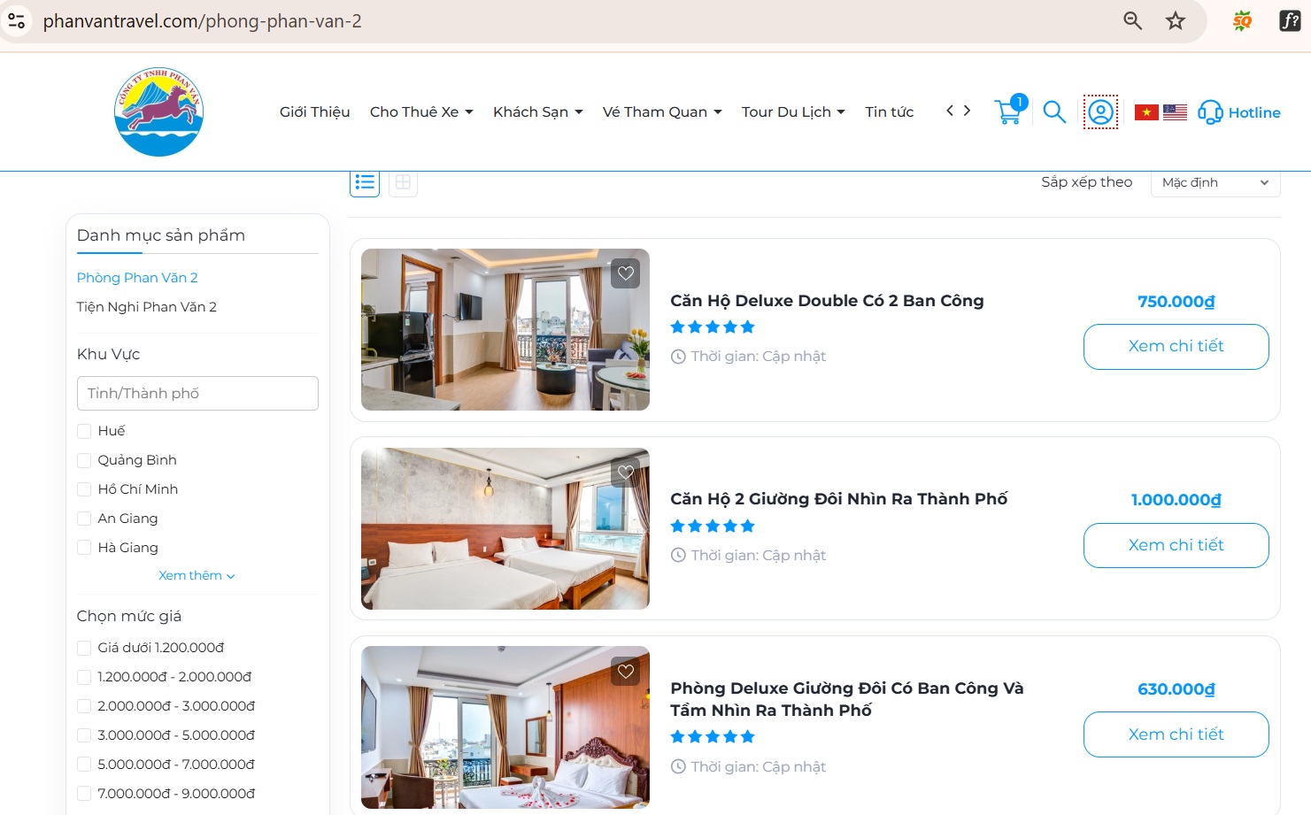 Website đặt phòng khách sạn của Phan Văn