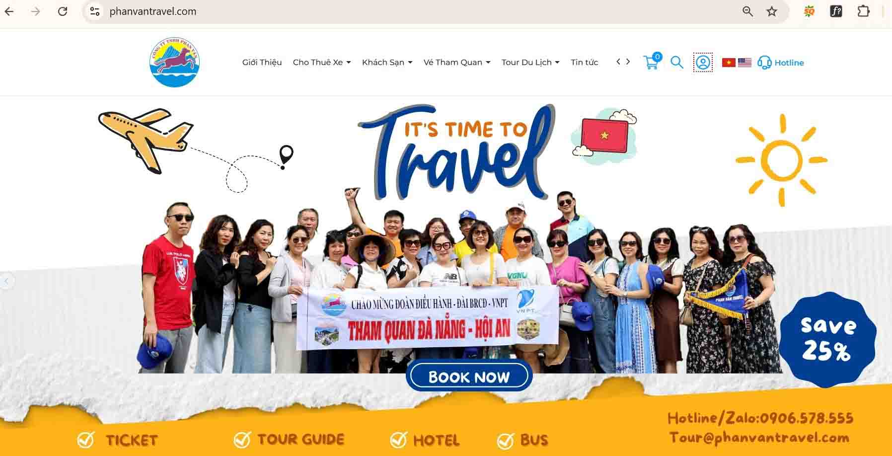 Giao diện website của Phan Văn Travel