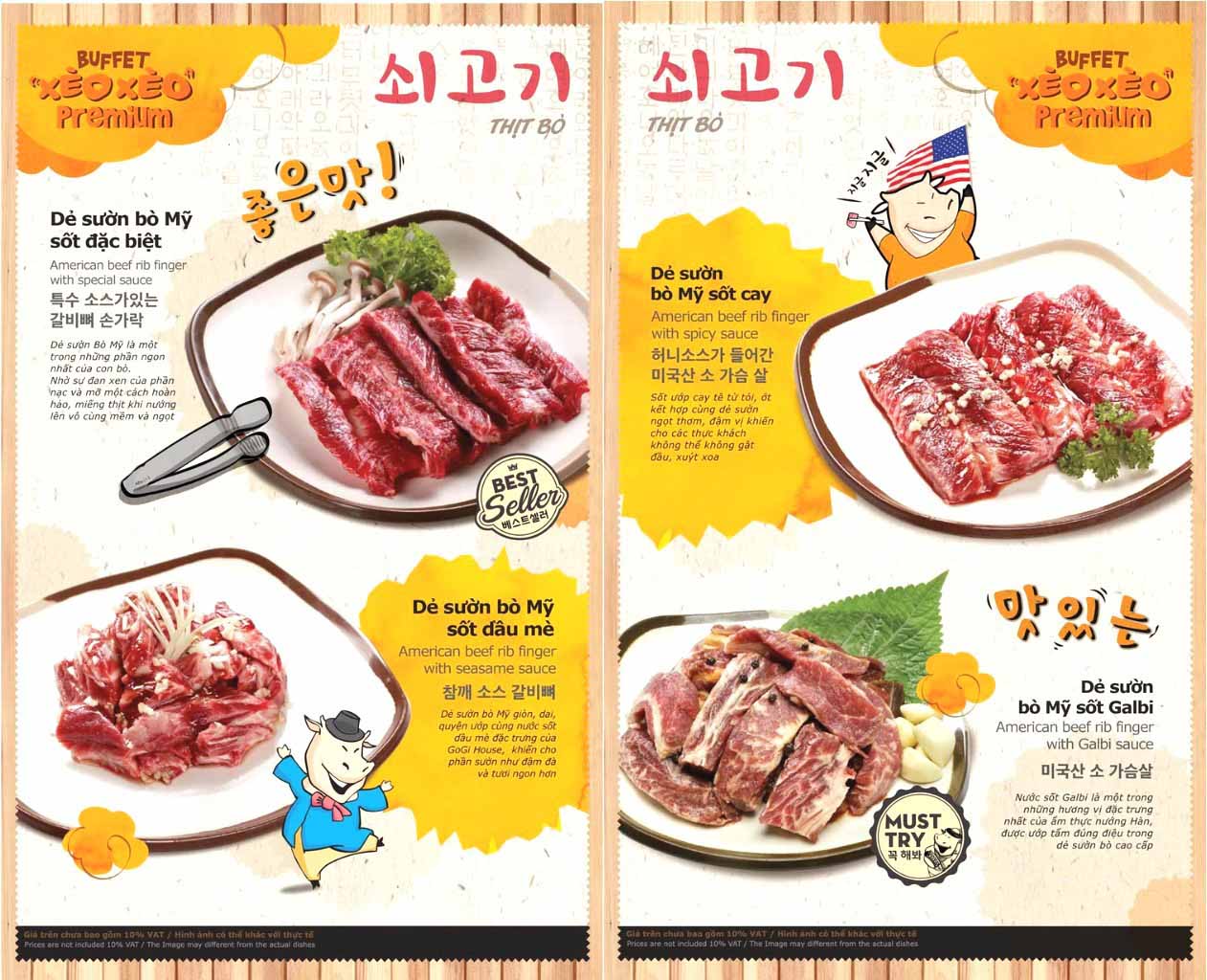 Menu tại Gogi House Vincom Đà Nẵng