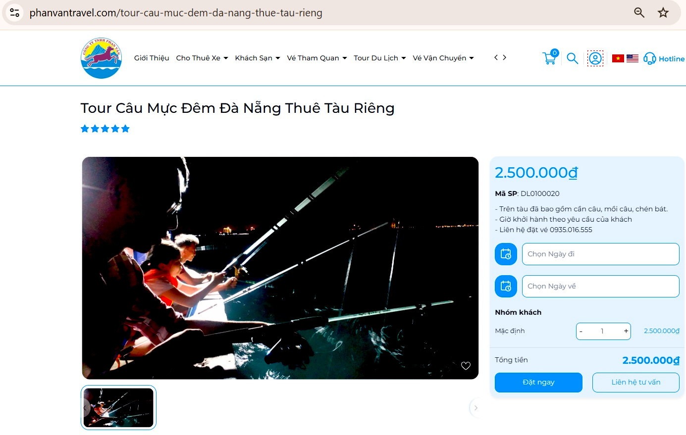 Trải nghiệm sang trọng cùng tour câu mực đêm Đà Nẵng thuê tàu riêng
