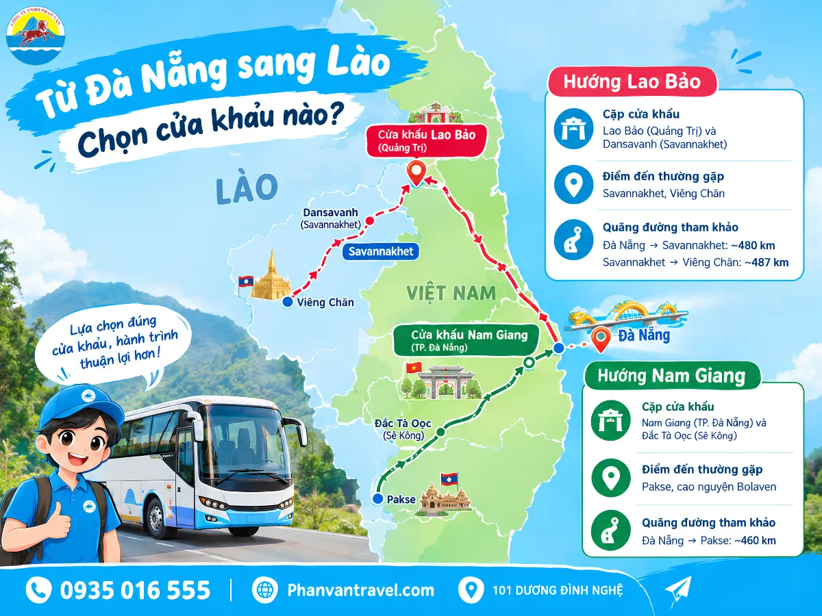 thuê xe 35 chỗ Đà Nẵng đi Lào