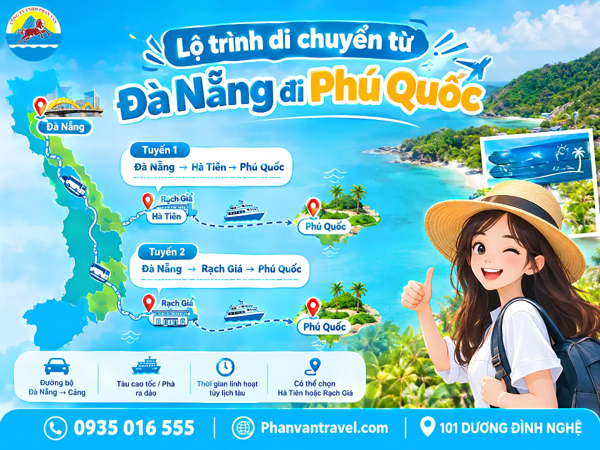 thuê xe Đà Nẵng đi Phú Quốc