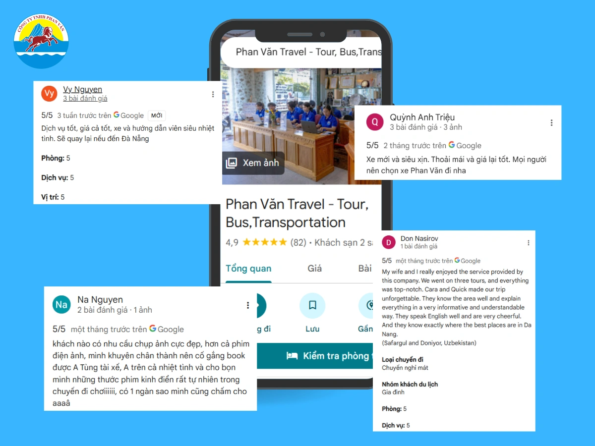 Khách hàng tại Phan Văn Travel đều để lại nhiều phản hồi tích cực