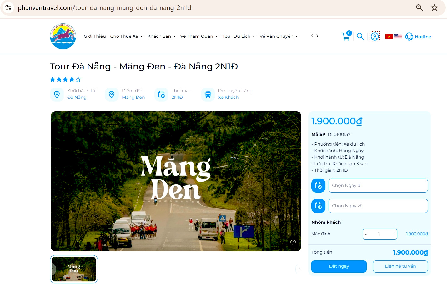 Tour Đà Nẵng - Măng Đen - Đà Nẵng 2N1Đ tại Phan Văn