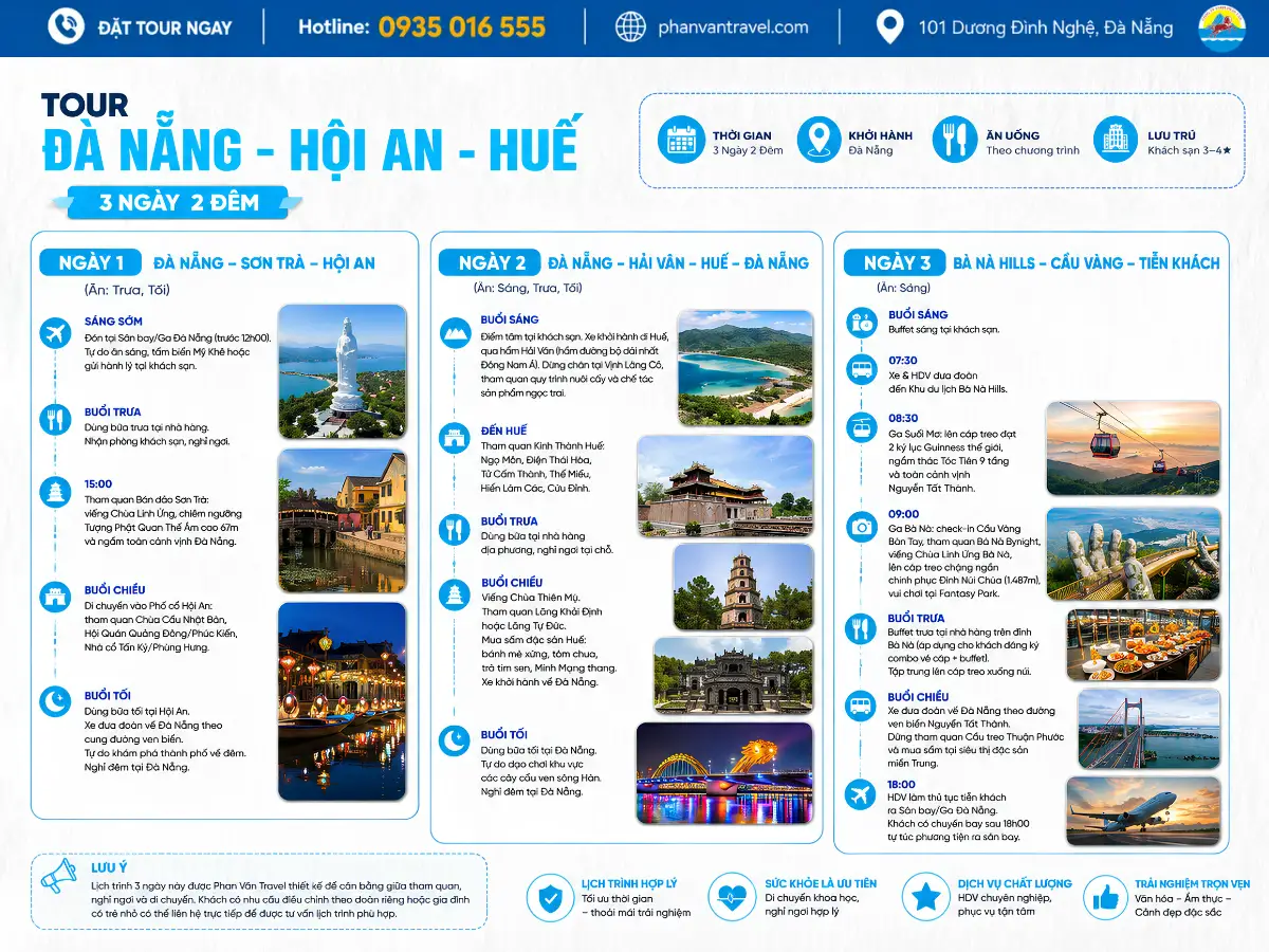 tour Đà Nẵng Hội An Huế 3 ngày 2 đêm