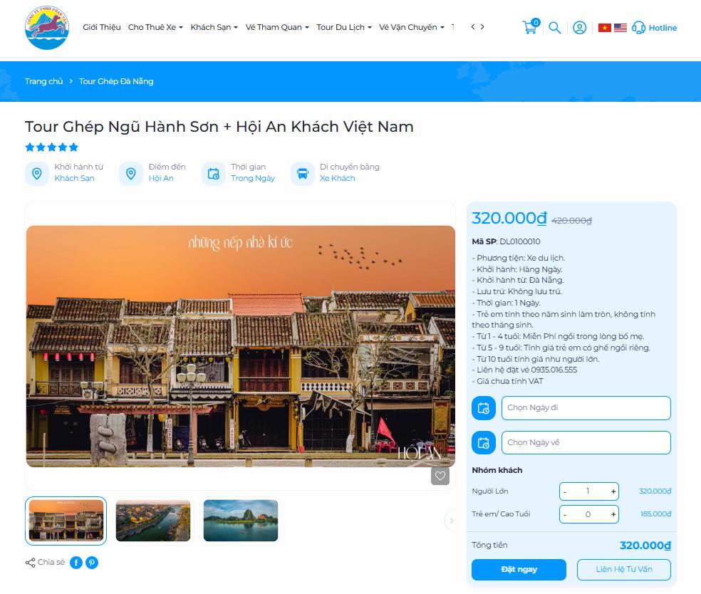Tour Ghép Ngũ Hành Sơn + Hội An Khách Việt Nam Phan Văn Travel