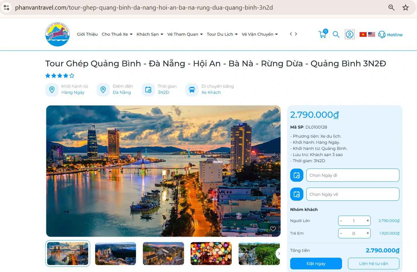 Đặt tour trực tiếp trên trang web thật tiện lợi và nhanh gọn