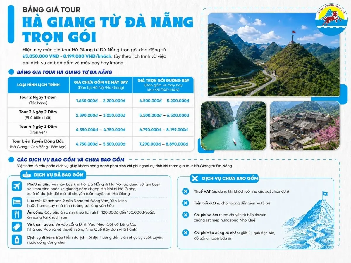 Giá tour Hà Giang từ Đà Nẵng trọn gói