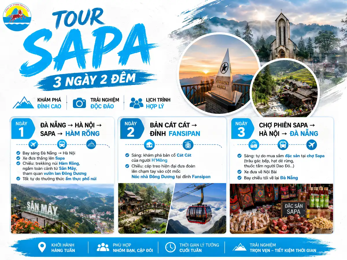 Lịch trình tour Sapa 3 ngày 2 đêm