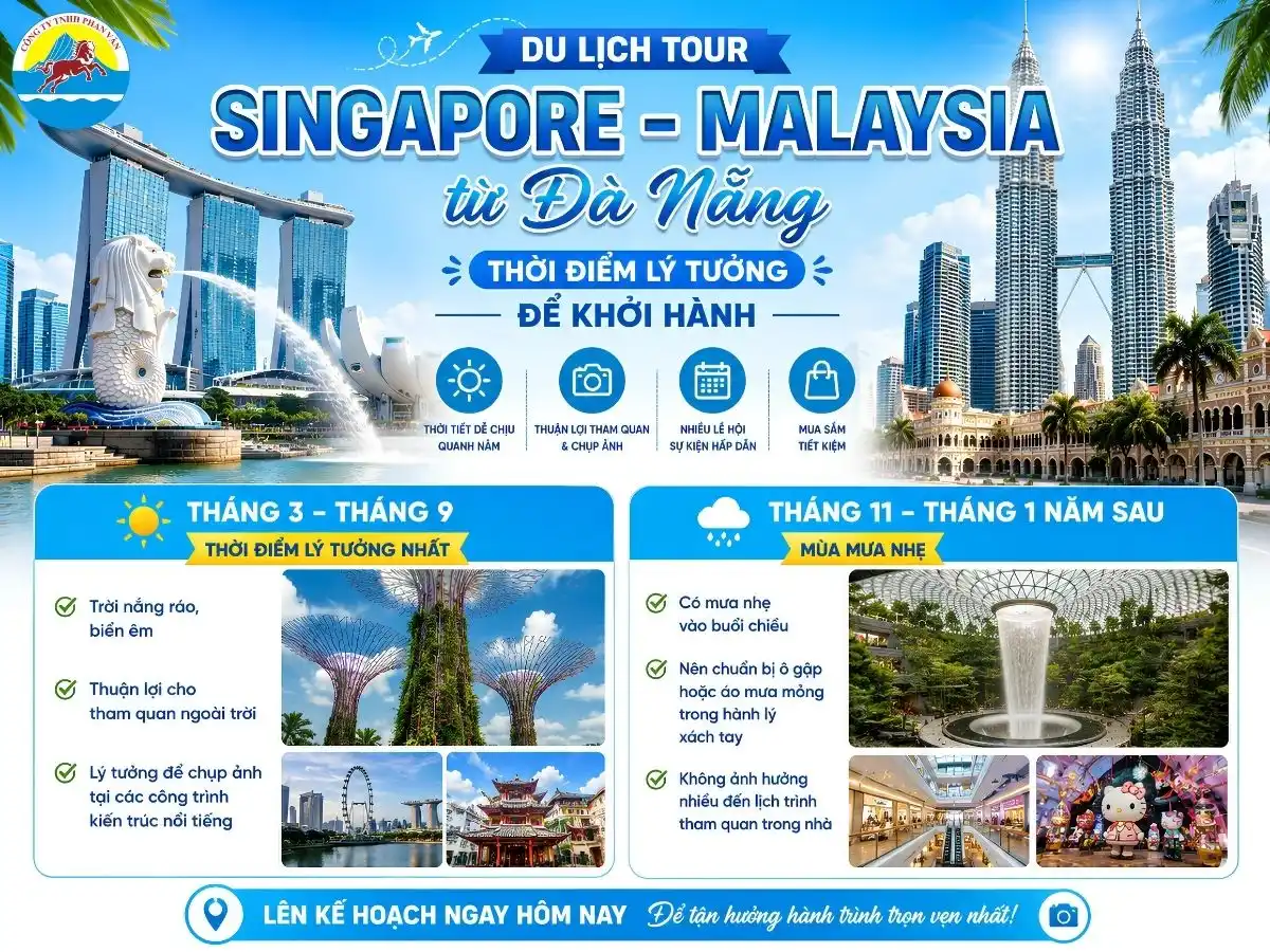 tour Singapore Malaysia từ Đà Nẵng