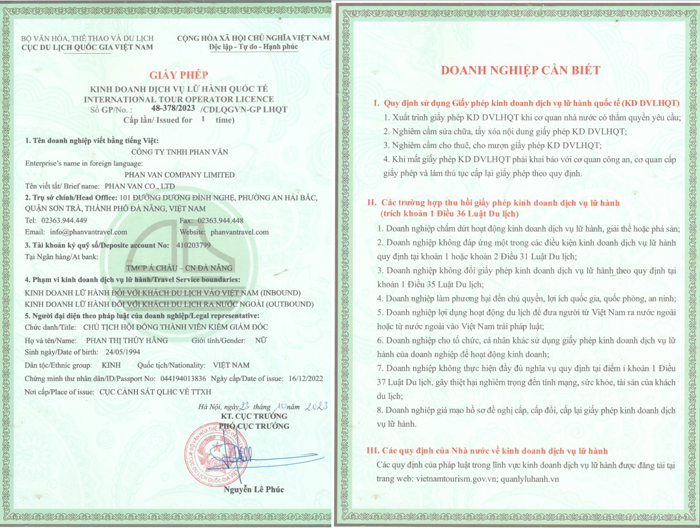 Giấy Phép Kinh Doanh Lữ Hành Quốc Tế