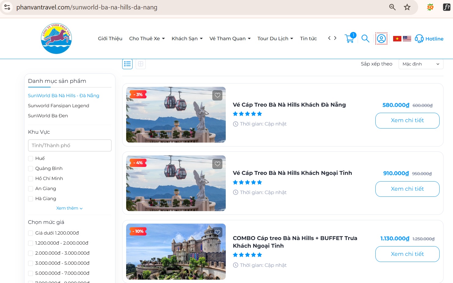 Giảm giá vé tham quan ở một số nơi