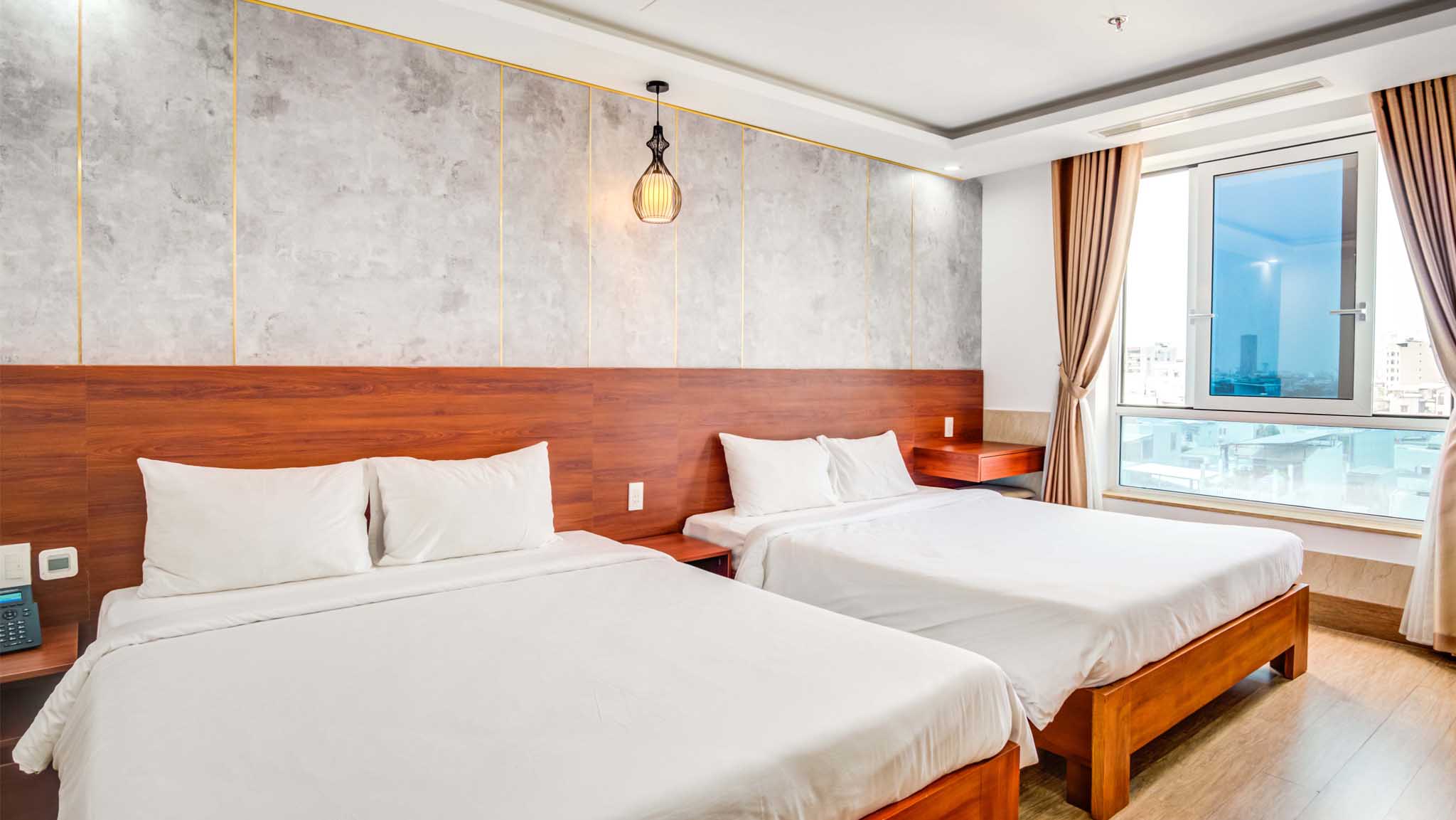 Căn Hộ 2 Giường Đôi Nhìn Ra Thành Phố tại Khách sạn Phan Văn