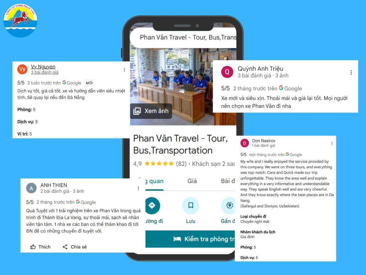Khách hàng hài lòng với dịch vụ của Phan Văn Travel