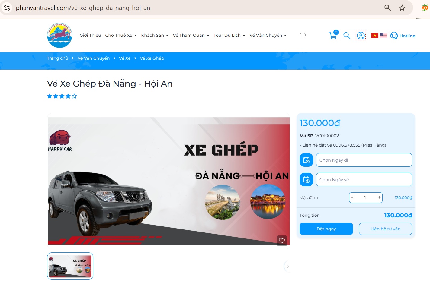 Đặt vé tại website chính thức của Phan Văn