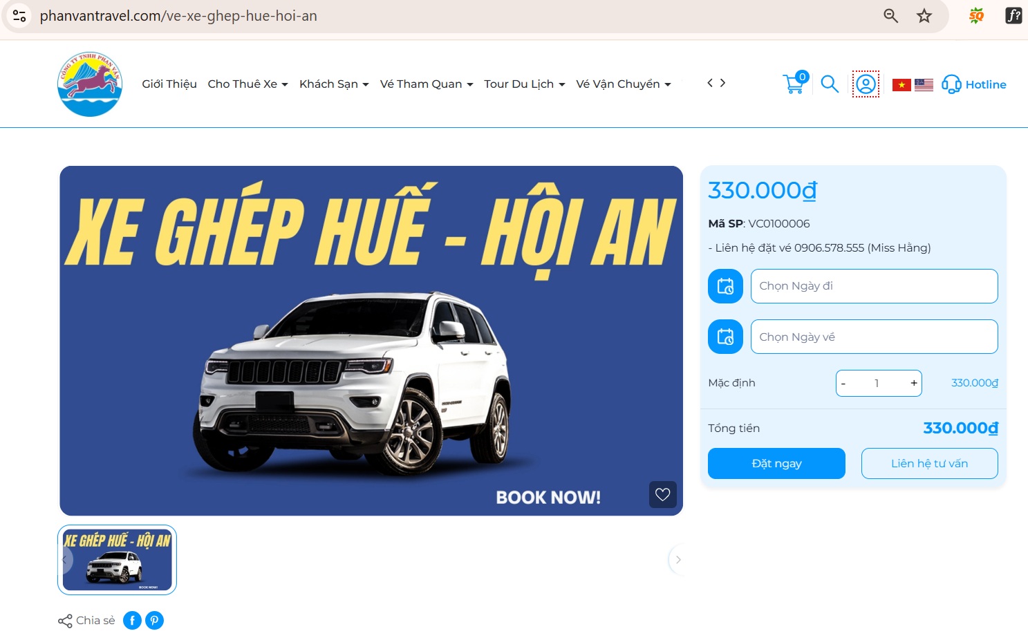 Đặt vé xe ghép nhanh chóng tại Phan Văn