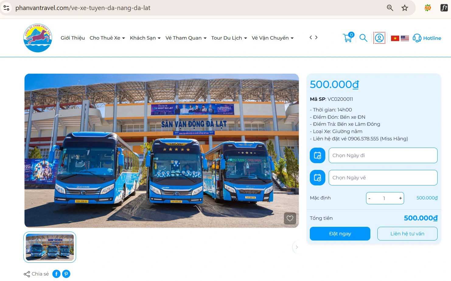 Đặt Vé Xe Tuyến Đà Nẵng – Đà Lạt tại Phan Văn