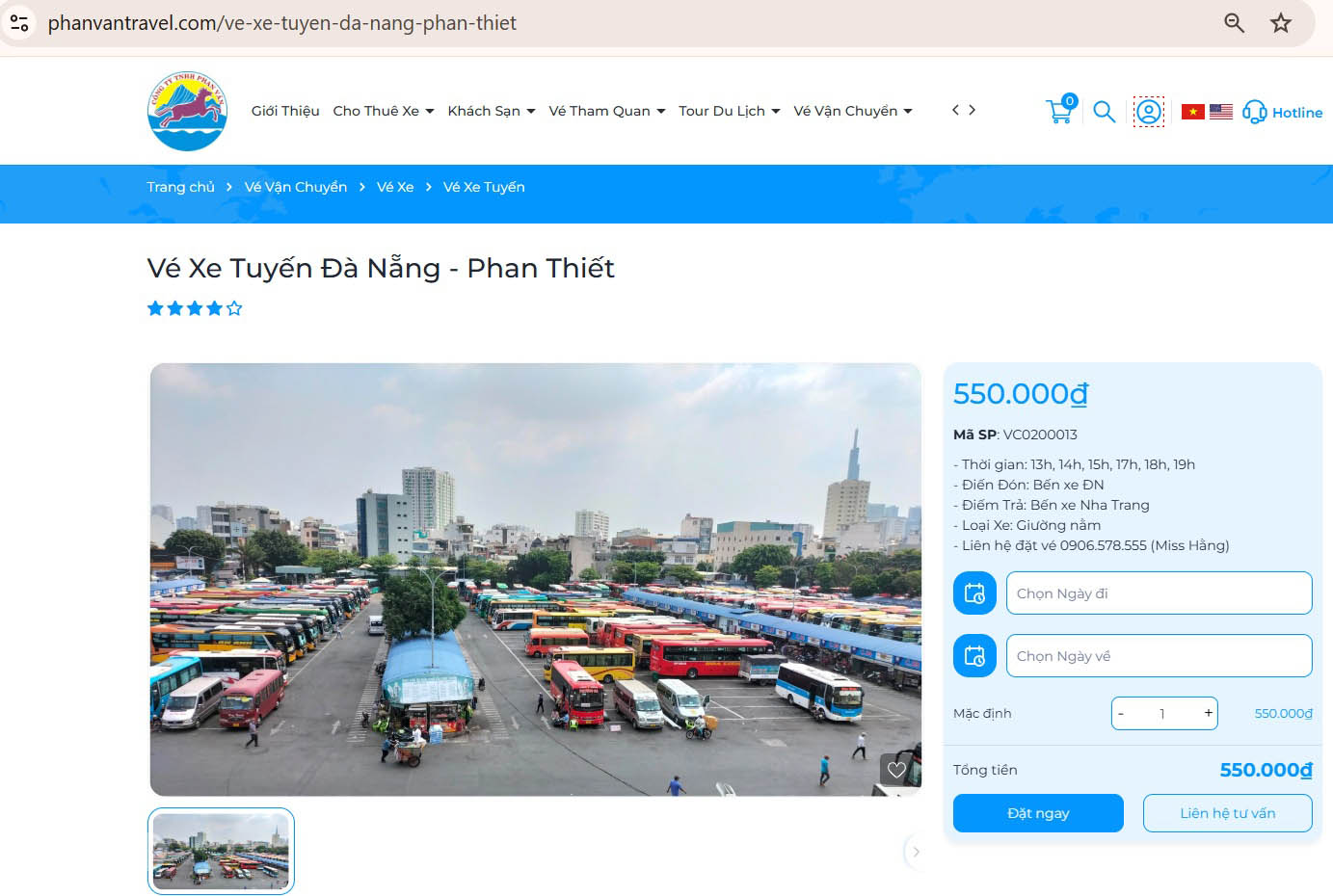 Phan Văn cung cấp dịch vụ Vé Xe Tuyến Đà Nẵng - Phan Thiết