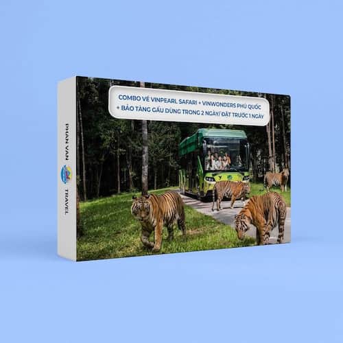 Gift Box [COMBO] Vinpearl Safari + VinWonders Phú Quốc + Bảo Tàng Gấu DÙNG TRONG 2 NGÀY/ Đặt Trước 1 Ngày