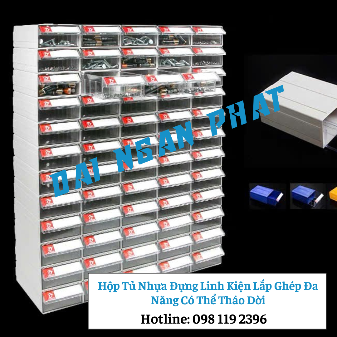Hộp Tủ Nhựa Đựng Linh Kiện Lắp Ghép Đa Năng Có Thể Tháo Dời