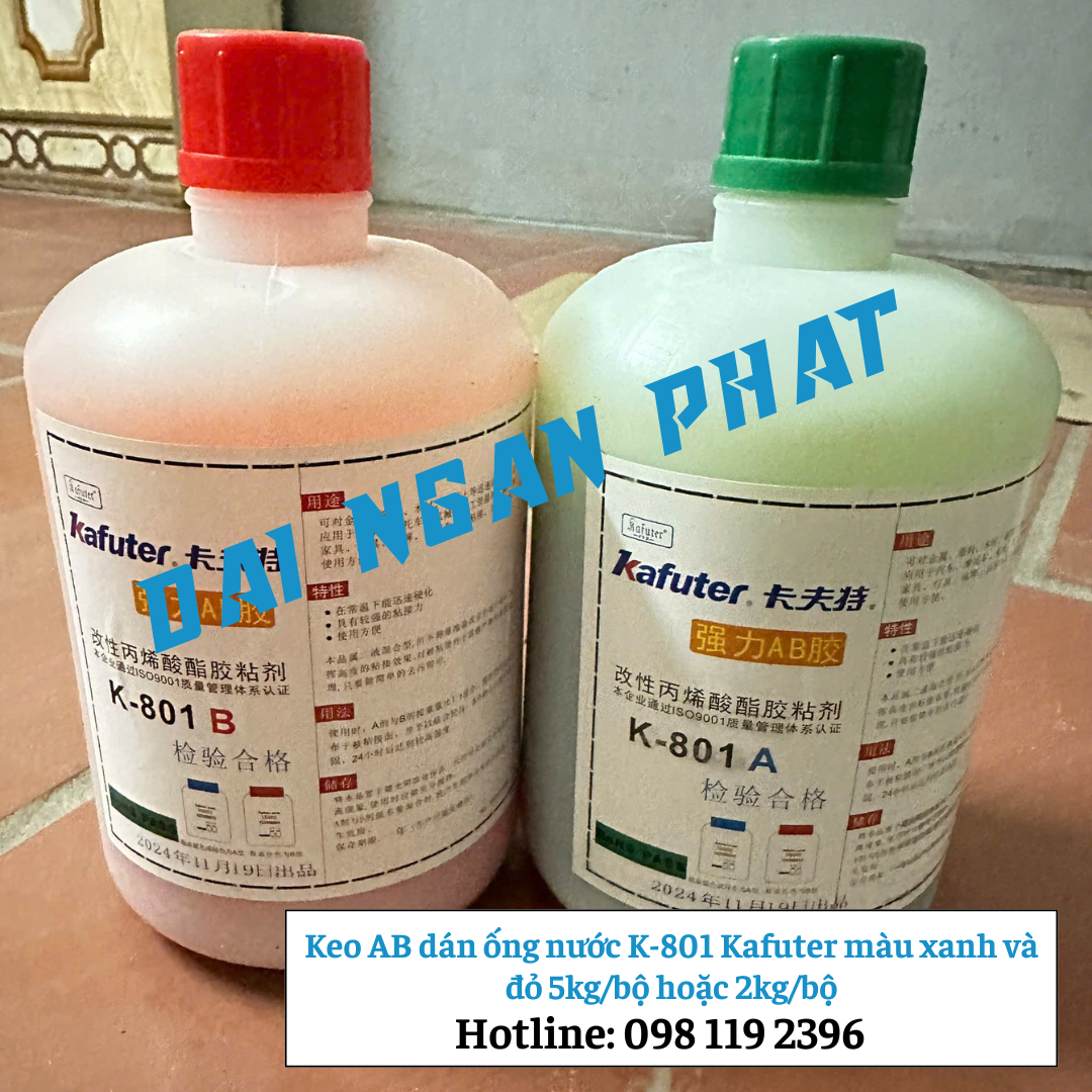 Keo AB Dán Ống Nước K-801 Kafuter Màu Xanh Và Đỏ