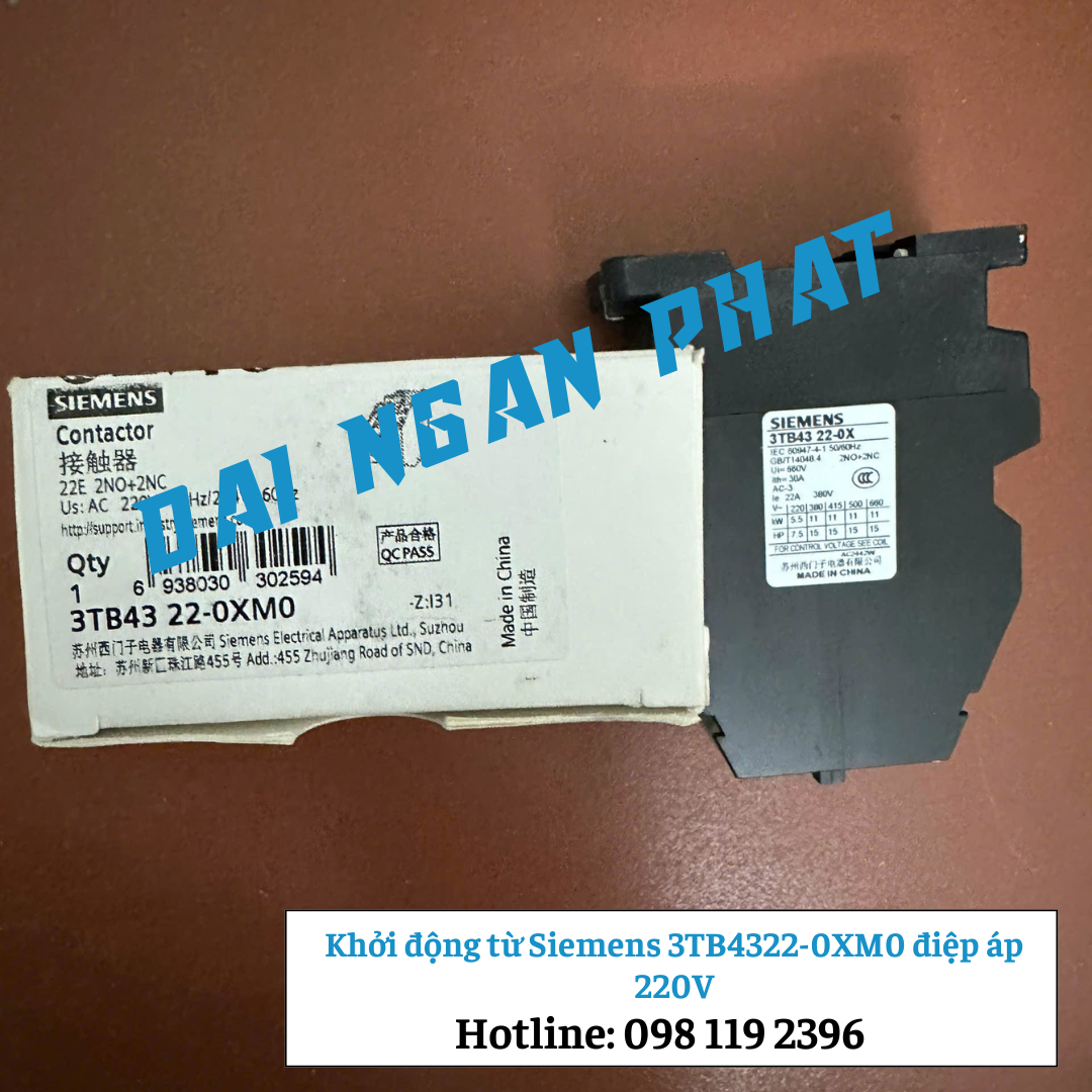 Khởi động từ Siemens 3TB4322-0XM0 điệp áp 220V