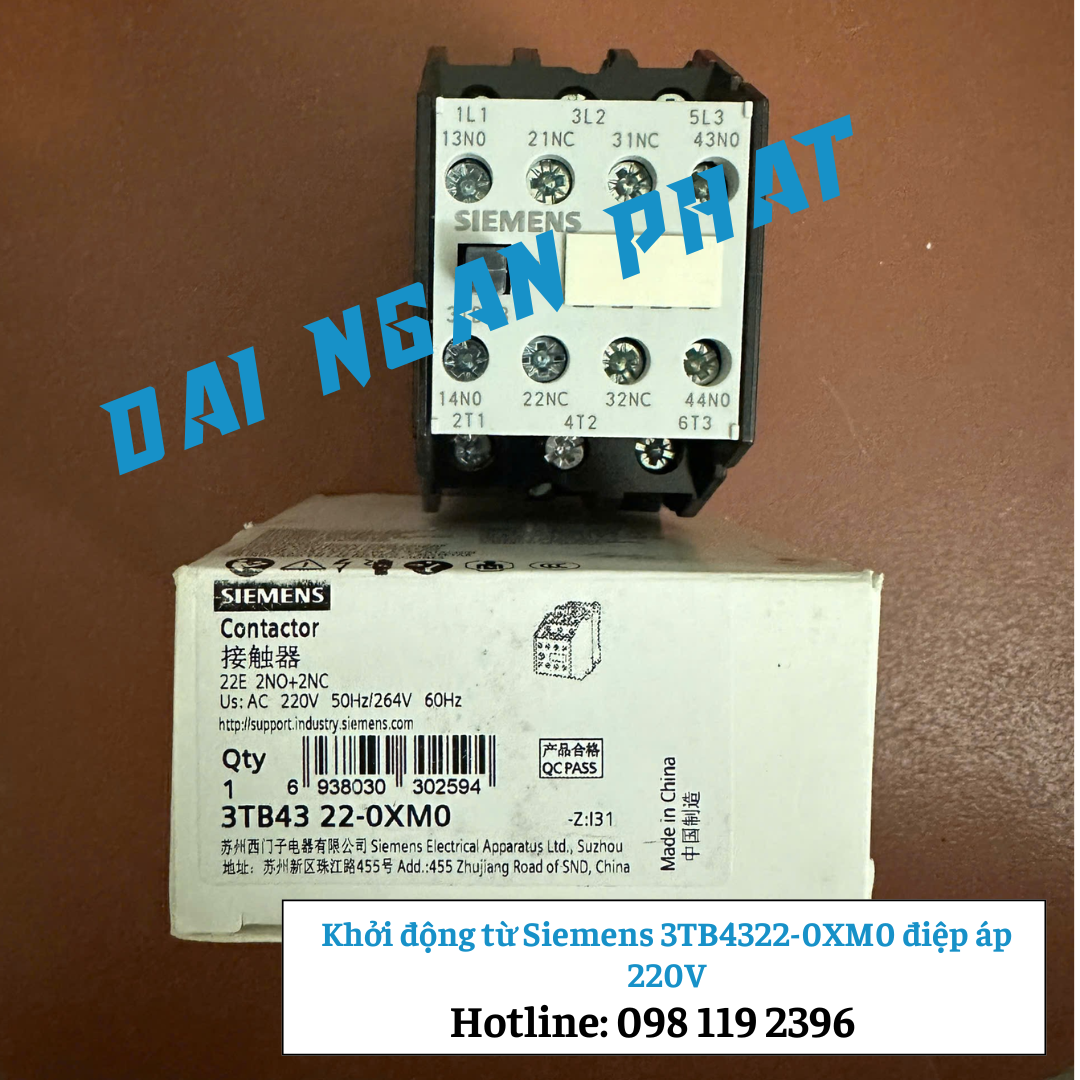 Khởi động từ Siemens 3TB4322-0XM0 điệp áp 220V