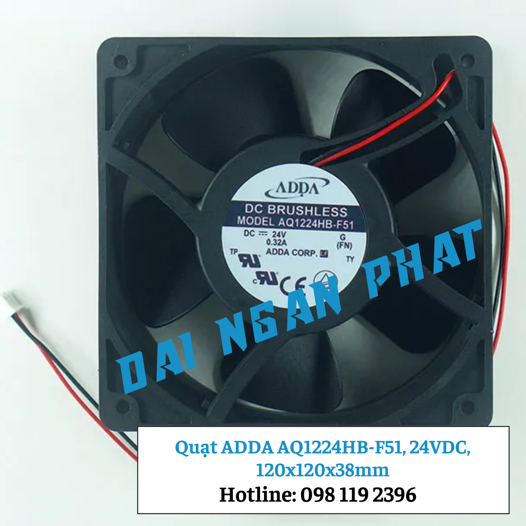 Quạt ADDA AQ1224HB-F51, 24VDC, 120x120x38mm