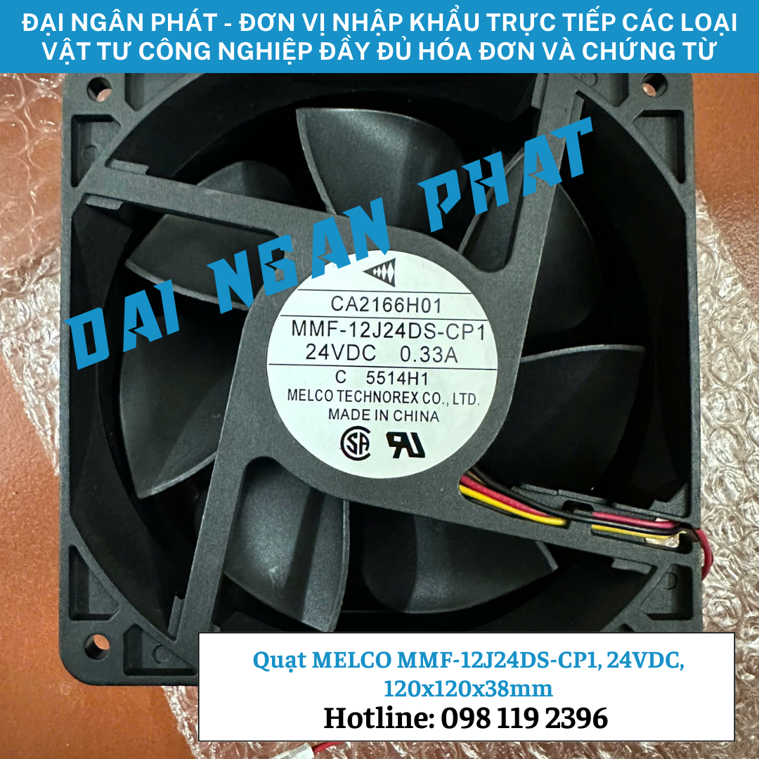 Quạt MELCO MMF-12J24DS-CP1, 24VDC, 120x120x38mm