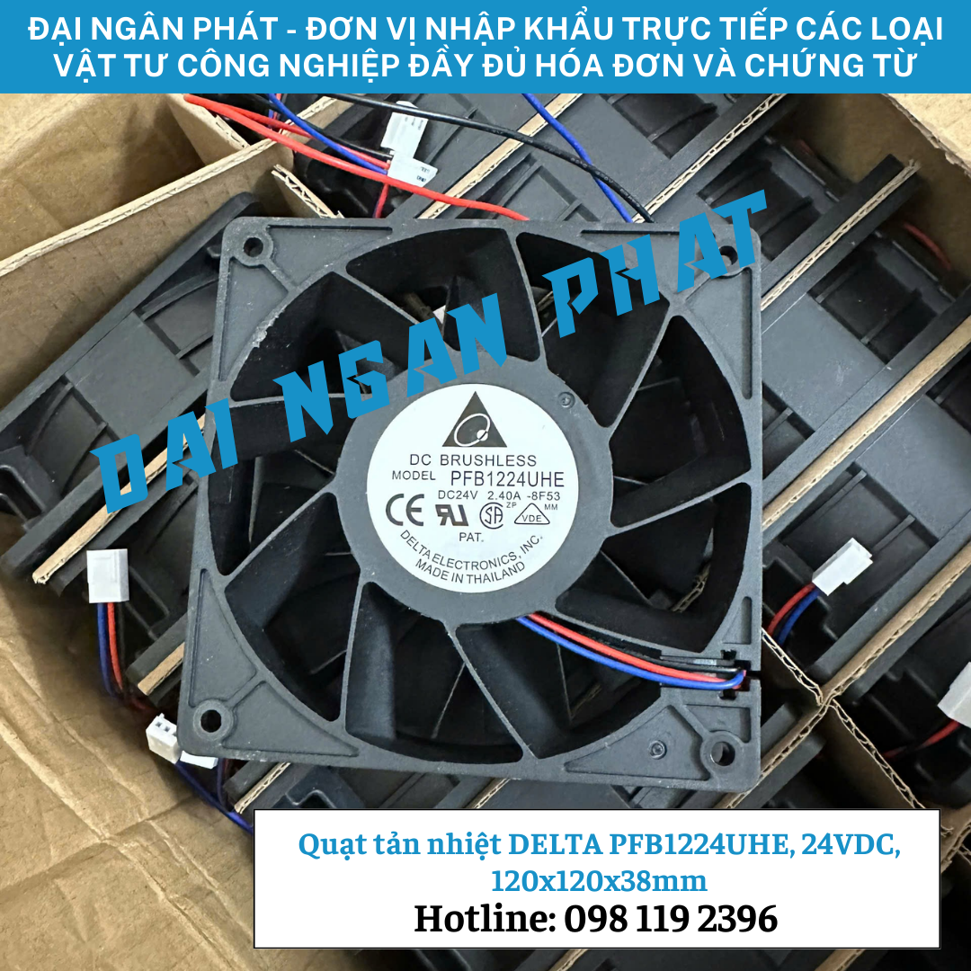Có sẵn quạt hút tản nhiệt tủ điện 24VDC, 120x120x38mm