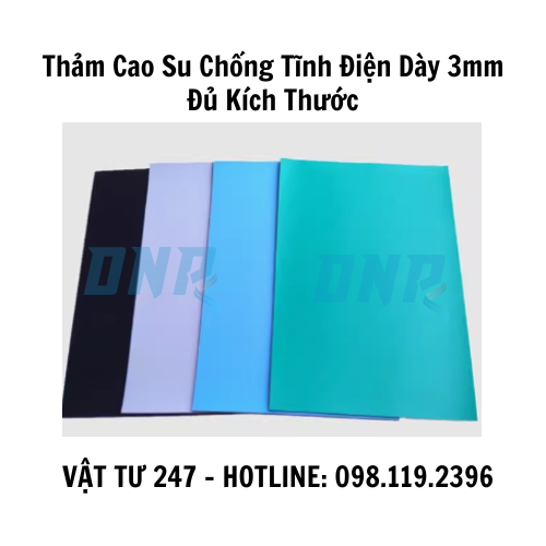 Thảm Cao Su Chống Tĩnh Điện Dày 3mm Đủ Kích Thước