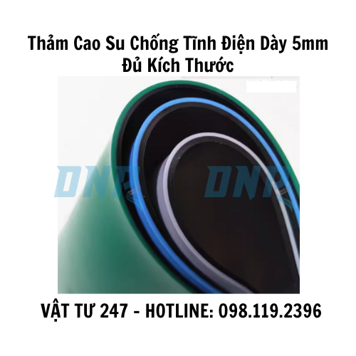 Thảm Cao Su Chống Tĩnh Điện Dày 5mm Đủ Kích Thước