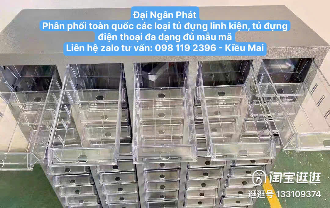 Tủ Đựng Linh Kiện 100 Ngăn C1280xR695xS280mm Có Cánh