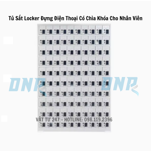 Tủ Sắt Locker 6 Ngăn Đựng Điện Thoại Có Chìa Khóa Cho Nhân Viên